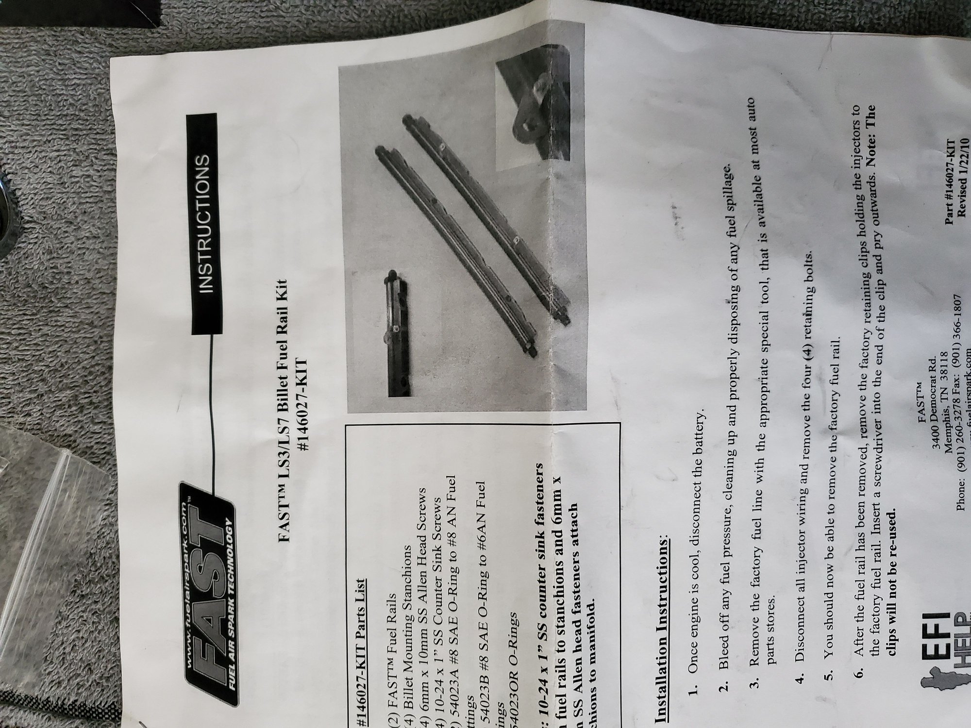  - FAST ls3/ls7 billet fuel rail kit - Porterville, CA 93257, United States