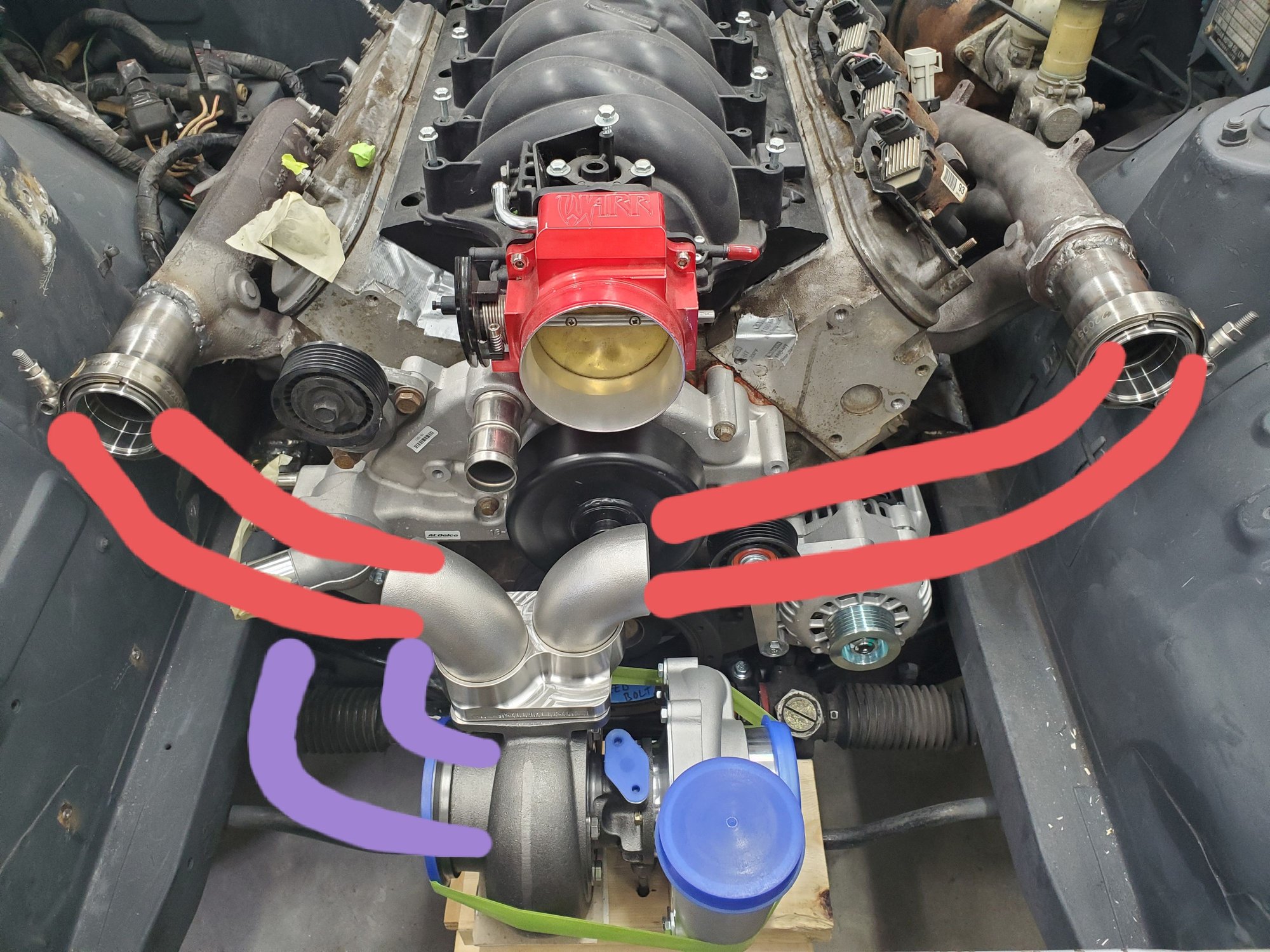 2 wastegates or 1 plumbing back into downpipe, looking for ideas