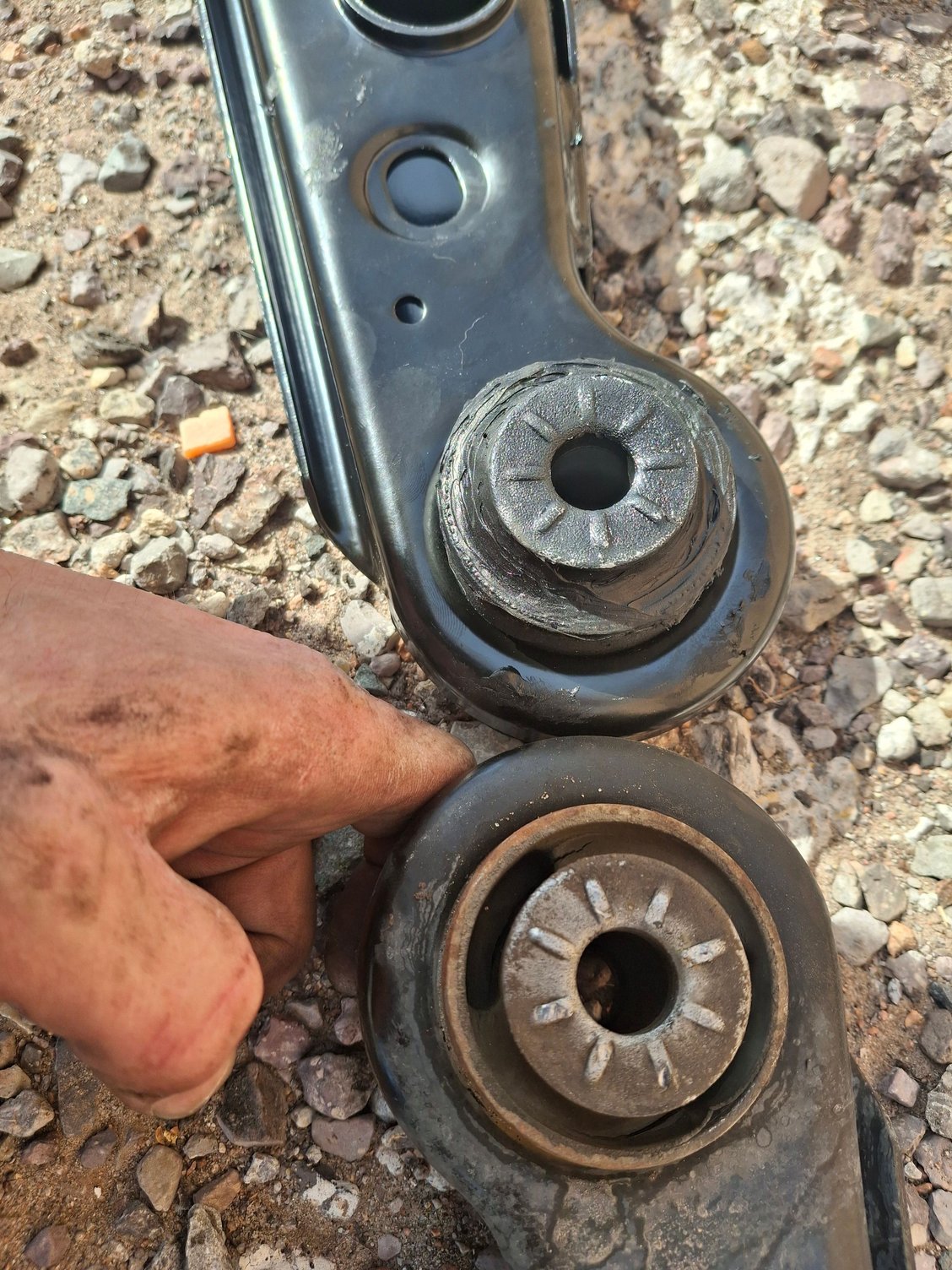 New arm and bush filled with window weld