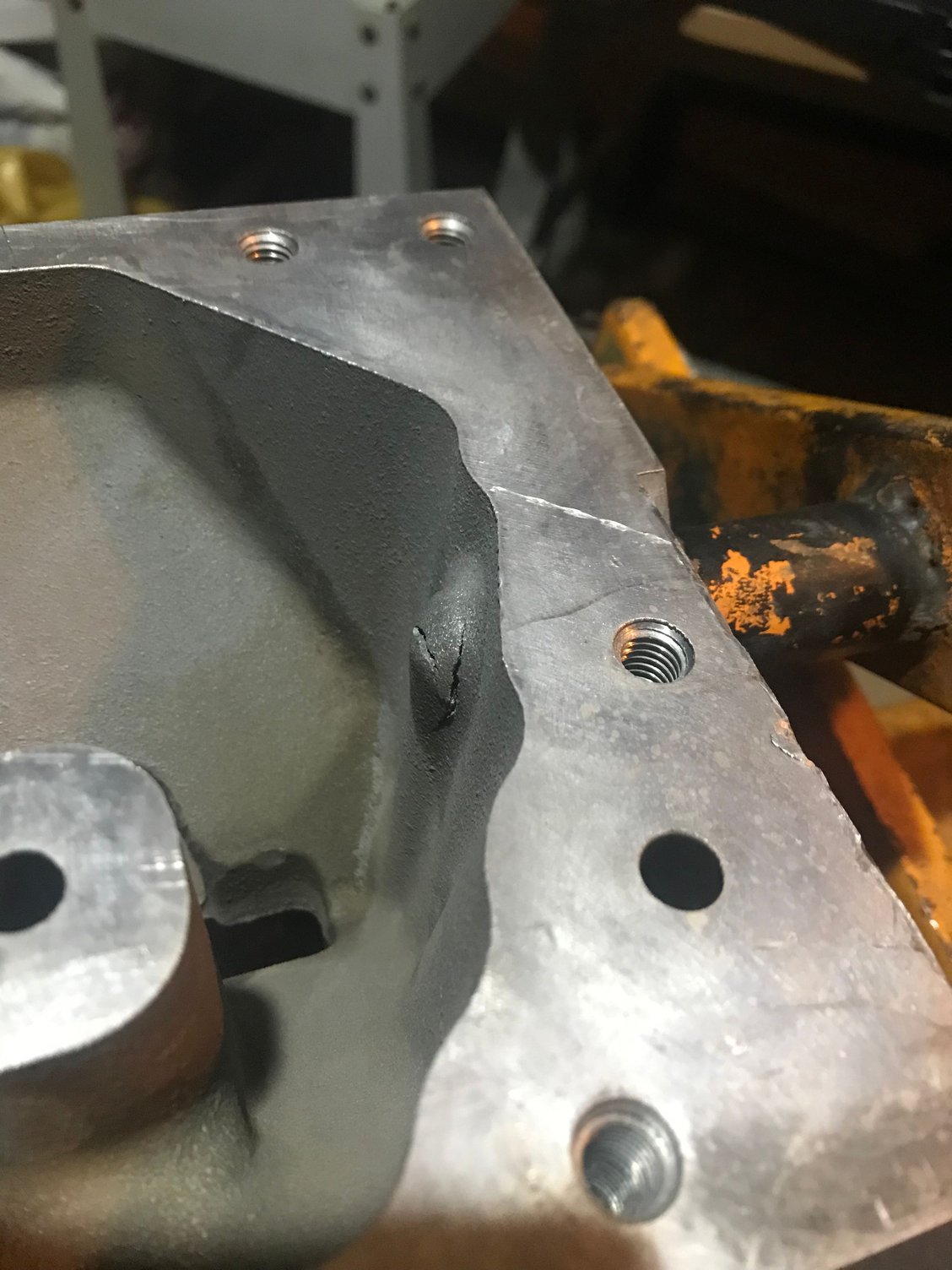 Bellhousing bolt hole cracked through to valley...? LS1TECH Camaro