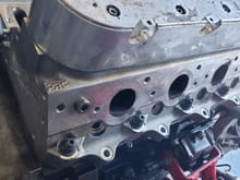 ABear Valve Cover, Texas Speed & Performance 247 Cylinder Head before lower collars cut off.. Those extra collars along the bottom made it hell to change # 8 spark plug and torque the last manifold bolts.  