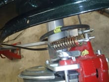 Rear disc brakes with E-brake cables installed