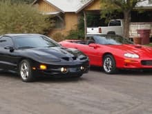 My T/A and 00cls1camaross's SS (Both Cars are Lowered Now)