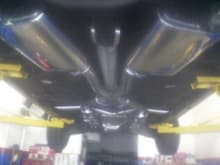 Pypes dual exhaust with X-pipe and Violator mufflers, BRP hotrods LSX swap crossmember, new aluminum driveshaft from Axle Exchange (they are awesome!)