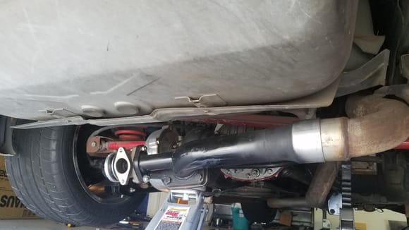 You can fit a turbo in it's place!! Looks like I may have to trim the downpipe to get the tailpipe to line up.