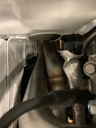 You can see part of the cable gland that isn't covered by the heat wrap.  I'm planning on covering the gland with heat wrap.