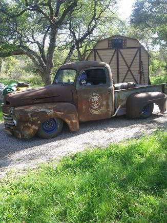 My 1950 Mercury Rat Truck. Body channel 11" drop, no air bags.