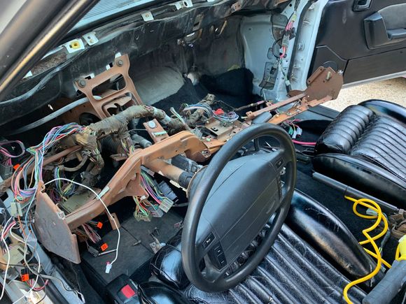 In this picture I've already removed the HVAC box and the skeleton is about to come out.  The mummy harness is close to coming out as well.