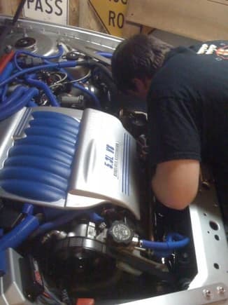 GXP tranny cooler install.....thats Nate again...lol