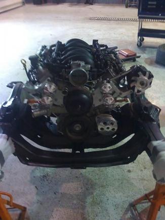 Front view of engine