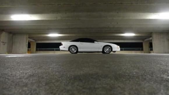 side view in parking garage