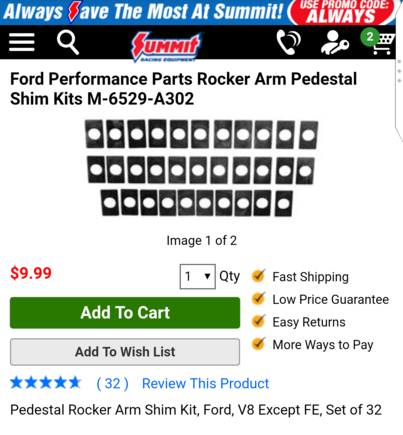 Can be used to shim LS rocker arm for better wipe pattern.