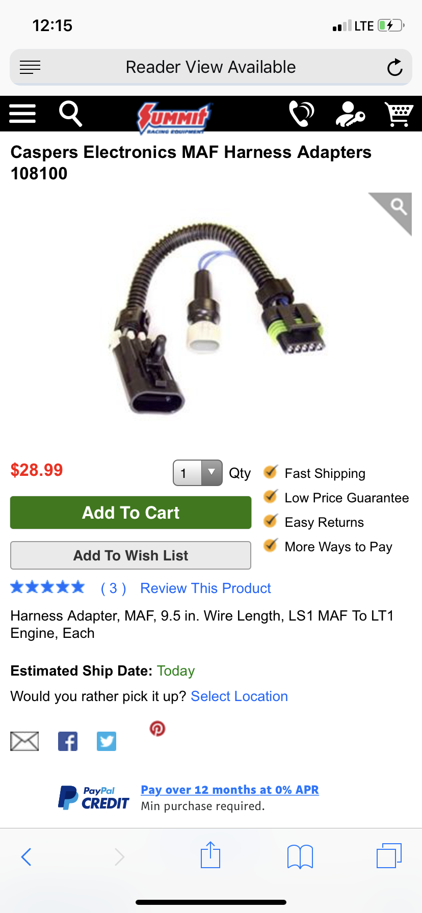  - 85mm maf , adapter harness for ls1 - Hutchinson, KS 67502, United States