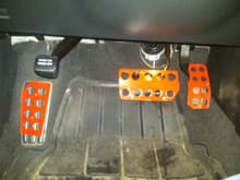 Red racing pedals