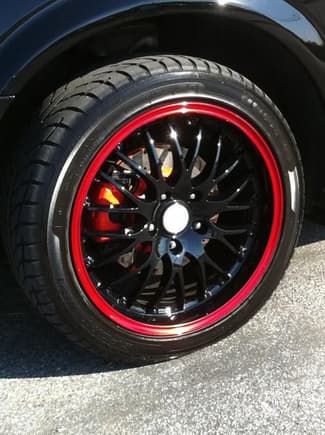 power coat rims gloss Black N candy red