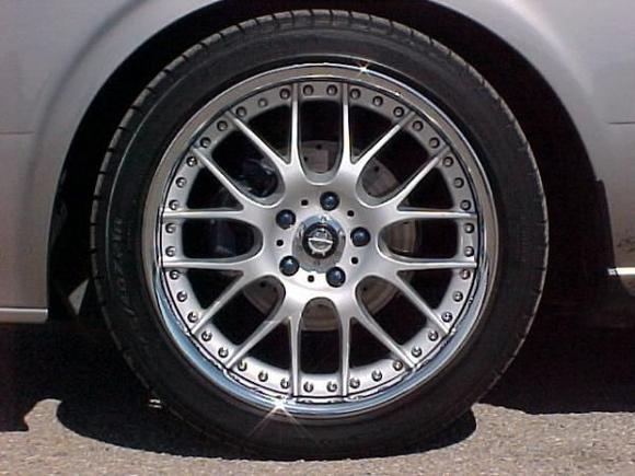 18x8.5" Gewalt Evoltion 3pc rims lowered on ground control coilovers. Suspension replaced with H&amp;R springs. Rides 10000000% better. xdrilled rotors.