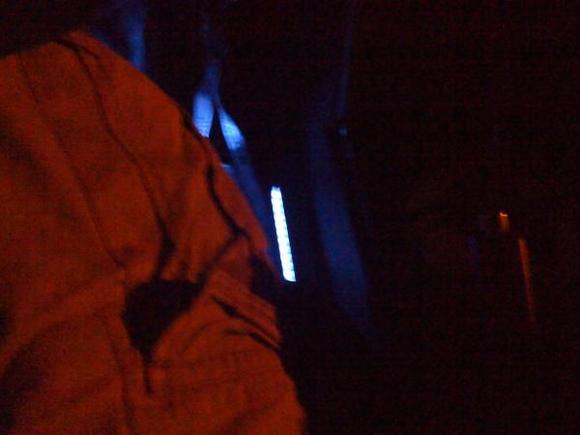 View with pocket door closed...System sounds Really good no complaints.... Really Cheap upgrade until i can afford an aftermarket in-dash DVD player with an extra screen