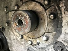 Part of the harmonic balancer stayed on shaft. 