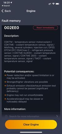 Carly OBD2 Scanner Reading 5