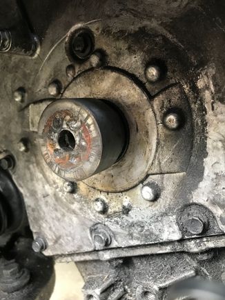 Part of the harmonic balancer stayed on shaft. 