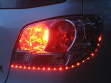 Rear lights hooked up to the brake lights