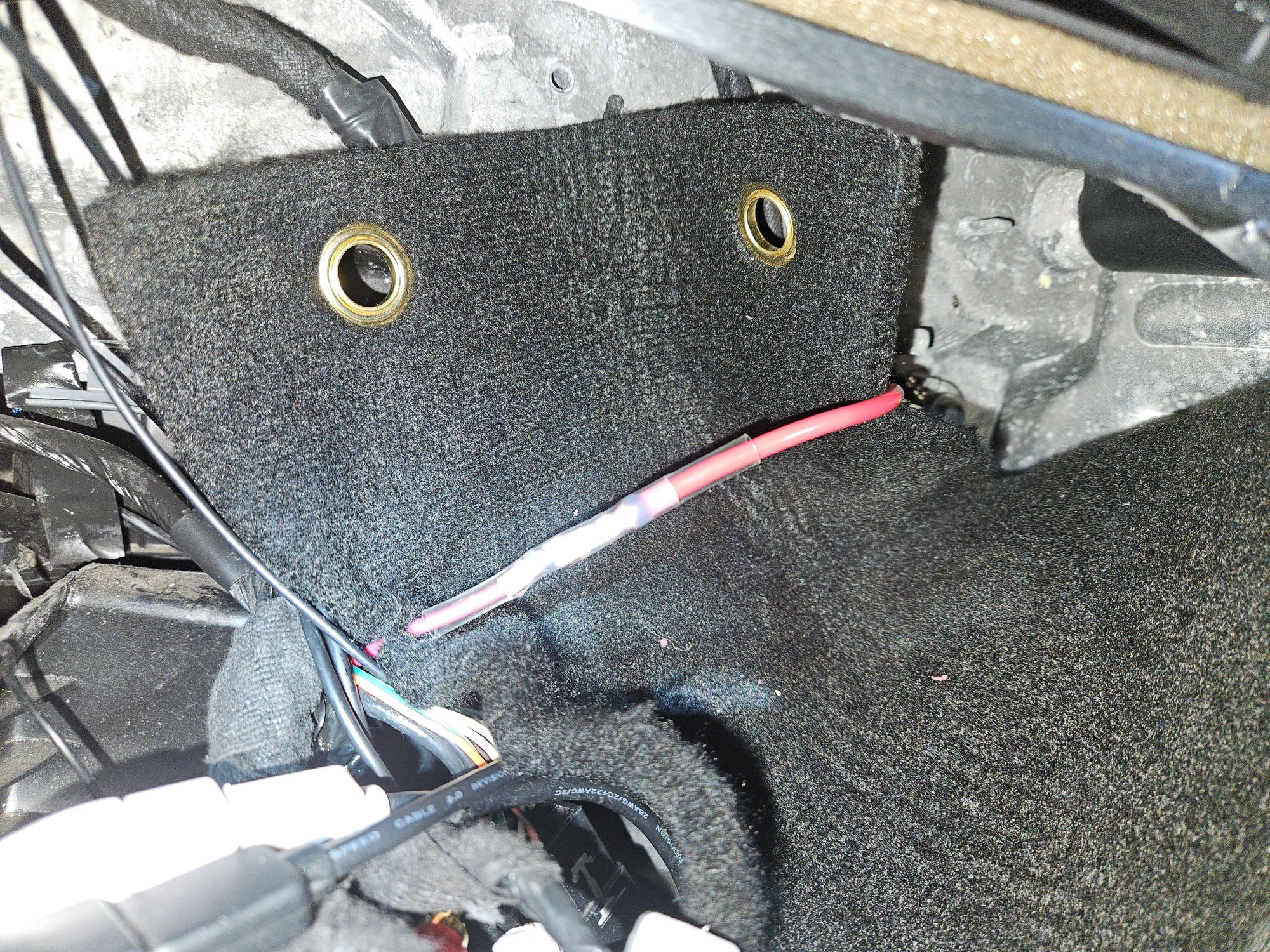 Plumber fire blanket so heat gun wouldn't melt other wires.