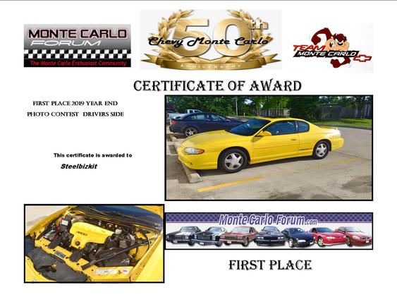 First Place Award  Both pics had the same amount of votes. 