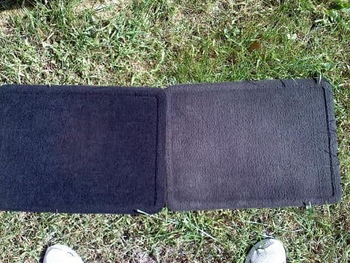 The carpet on the right was the original, the one on the left is how the re-dying turned out