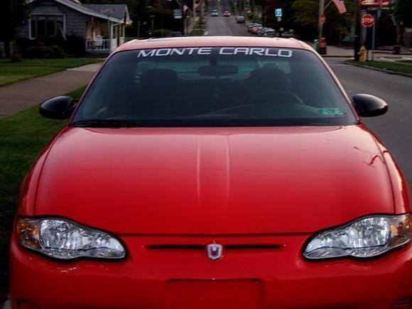 my new windshield banner, the scuff marks near the headlights are gone now