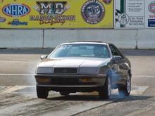 This was a burnout of the Clown Car at M-D Dragway in Aug, '10 during the annual Shelby-Dodge Auto Club meet.