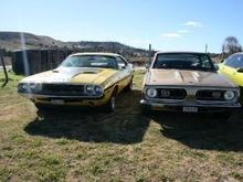 heres my dodge challenger rt and 1967 fastback barracuda340 sixpac