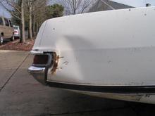 dent in rear pass quarter