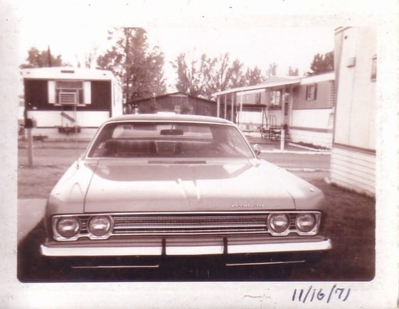 The last new car my granddaddy ever bought, a '69 Fury III he bought just before he died in Jan 1970. He wanted my grandmother and his teenage son to have something new that they wouldn't have to worry about.