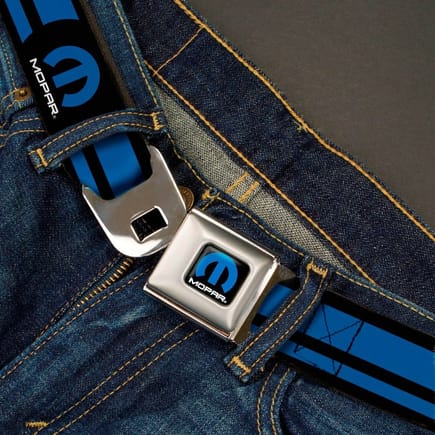 Buckle-Down Cool Mopar Belt. I love this thing. It looks great on my jeans. This is the URL for this product. https://www.amazon.com/Mopar-Logo-stripe-Black-Seatbelt/dp/B01I4IKZX6/ref=sr_1_7?ie=UTF8&qid=1508188887&sr=8-7&keywords=buckle-down+mopar+belt