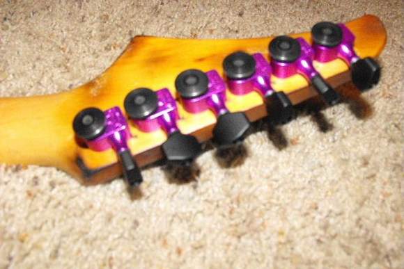 Custom Sperzel trem lock Tuners. I love em pink and black.