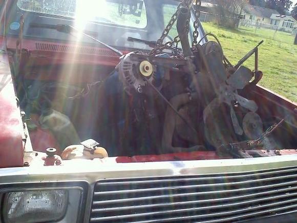 pullin the six gotta get pics of the 440 in it now