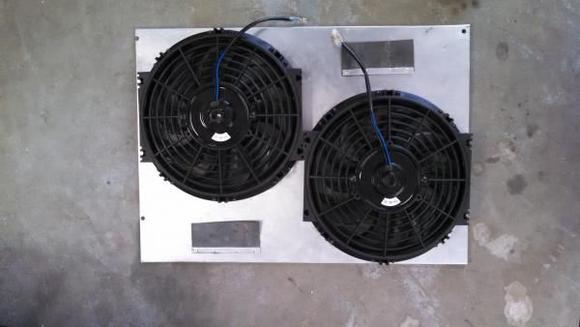 Shroud and 2 10" electric fans