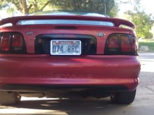 Custom paint application to the rear in-between the tail lights the original color matched the rest of the car