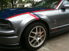Eleanor with GT500 hood and Red and Vista Blue Stripes