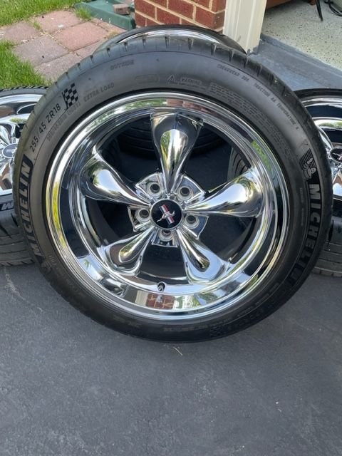 Wheels and Tires/Axles - FS:  Deep Dish Bullitt Chrome Wheel; 18x9 wrapped in 4 - 255/45ZR/18 (103Y) - Used - 2005 to 2009 Ford Mustang - Aldie, VA 20105, United States