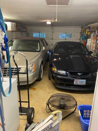 This was taken the SECOND night it spent in the city at Mom’s when more hail was predicted (After a lot of measuring and some contortionist work!) 