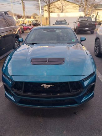 2026 Ford Mustang GT  --  6spd manual & painted Adriatic Blue. 