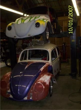 Building my VW race and Street cars in my old shop.