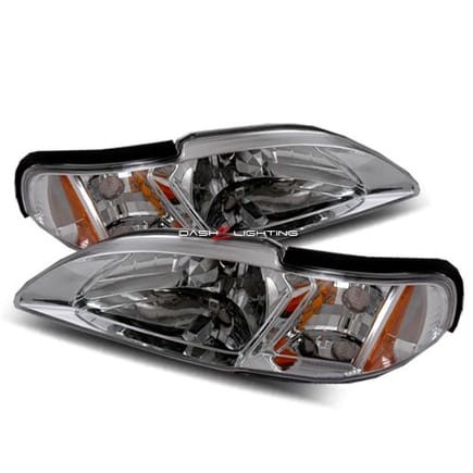94 98 ford mustang chrome headlights 1