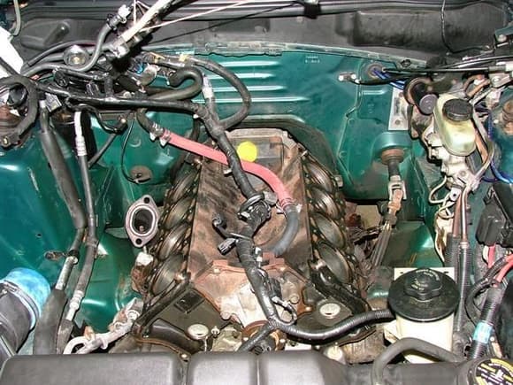 Just the block in the engine bay while doing the PI swap.