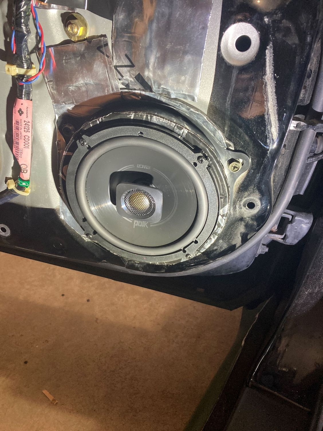 Here's the Polk Coax in the door.  For $99 a pair, these really sound great with the Rockford Amp sending them 125W RMS.  I have Polk Components in my truck and these coaxes sound just as good to me.