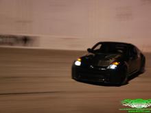 little sideways on the banks of the local speedway