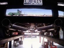 HKS exhaust muffler installed Before/after