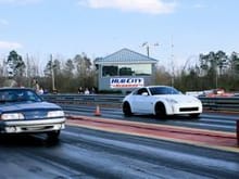 Me racing my buddy's 425whp (at the time) 5.0