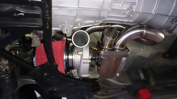 Turbo mounted and 4" filter fitted